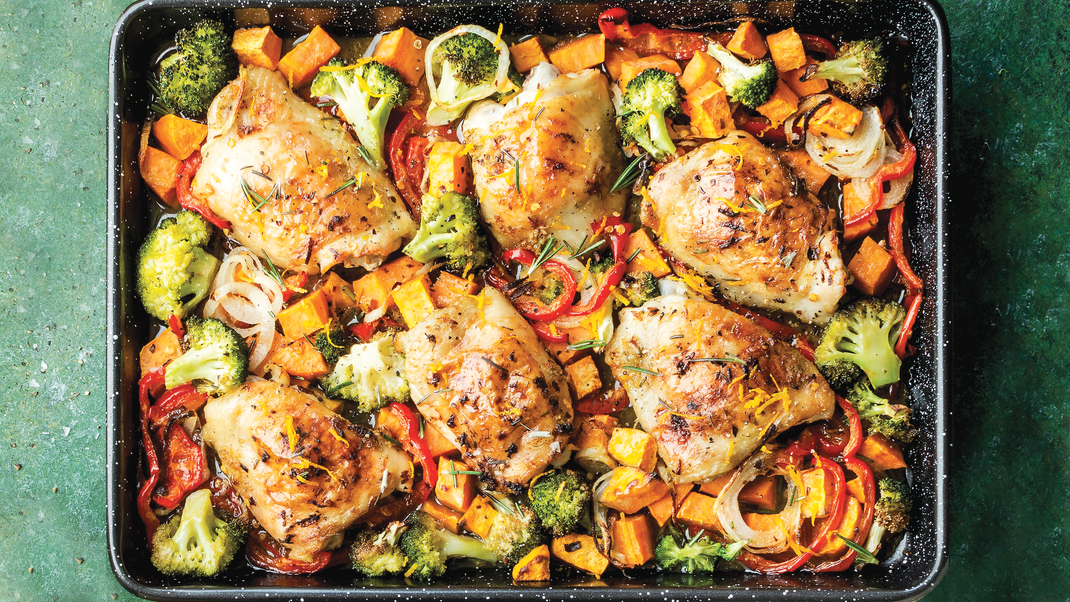 Sheet Pan Delicious, Easy Orange, Ginger, & Garlic Chicken